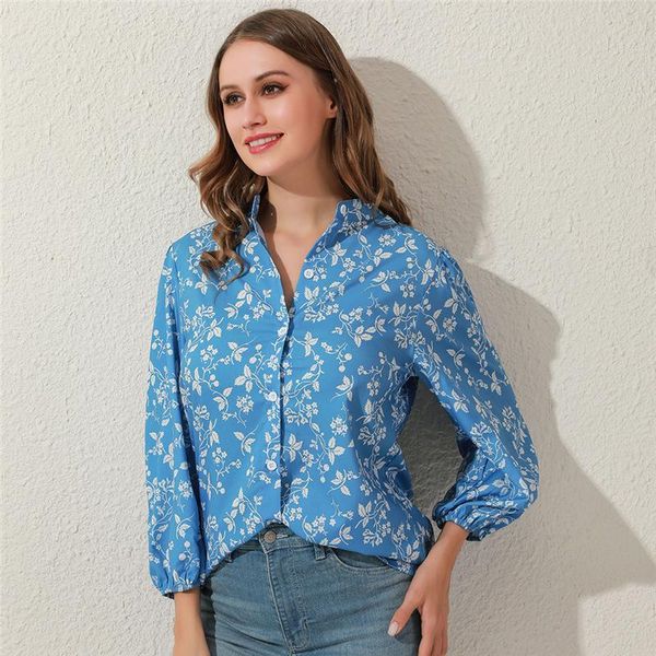 women casual loose blouse ladies fashion retro printed floral shirts heigh quality long sleeve button womens blouses, White
women casual loose blouse ladies fashion retro printed floral shirts heigh quality long sleeve button womens blouses, White