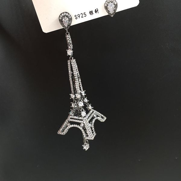 europe and the united states big brand personality creative design eiffel tower earrings asymmetrical micro-inlaid zircon long tassel s925, Silver
europe and the united states big brand personality creative design eiffel tower earrings asymmetrical micro-inlaid zircon long tassel s925, Silver