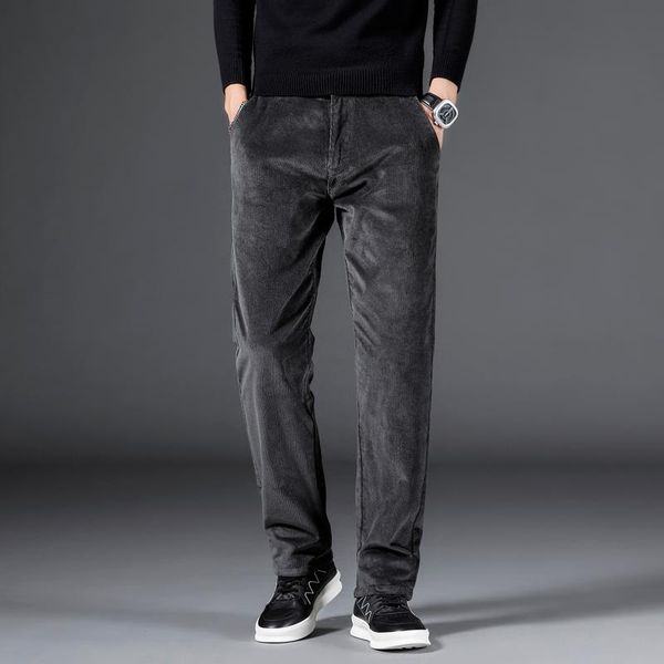 corduroy comfortable cotton men's straight casual pants 2020 autumn winter clothing classic embroidery trousers, Black
corduroy comfortable cotton men's straight casual pants 2020 autumn winter clothing classic embroidery trousers, Black
