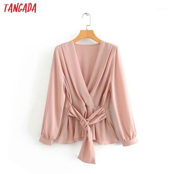 tangada women stylish pink shirt with belt v neck long sleeve blouse office lady elegant blouse blusas mujer 3a561, White
tangada women stylish pink shirt with belt v neck long sleeve blouse office lady elegant blouse blusas mujer 3a561, White
