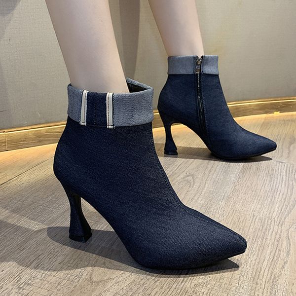 2020 fashion women boots fine temperament stiletto blue suede pointed toe solid autumn outdoor color zipper female boots, Black
2020 fashion women boots fine temperament stiletto blue suede pointed toe solid autumn outdoor color zipper female boots, Black
