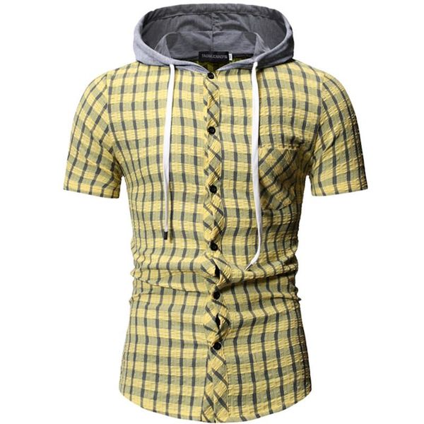men's casual shirts 2021 summer fashion short sleeve plaid shirt / male slim hooded youth temperament hollow breathable blouses, White;black
men's casual shirts 2021 summer fashion short sleeve plaid shirt / male slim hooded youth temperament hollow breathable blouses, White;black