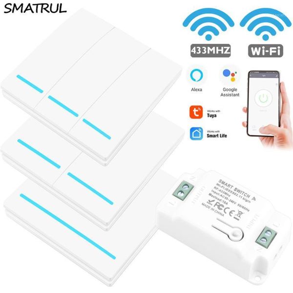 smatrul switch light smart life tuya app wifi push rf remote control 433mhz wall relay timer module google home amazon alexa1
smatrul switch light smart life tuya app wifi push rf remote control 433mhz wall relay timer module google home amazon alexa1