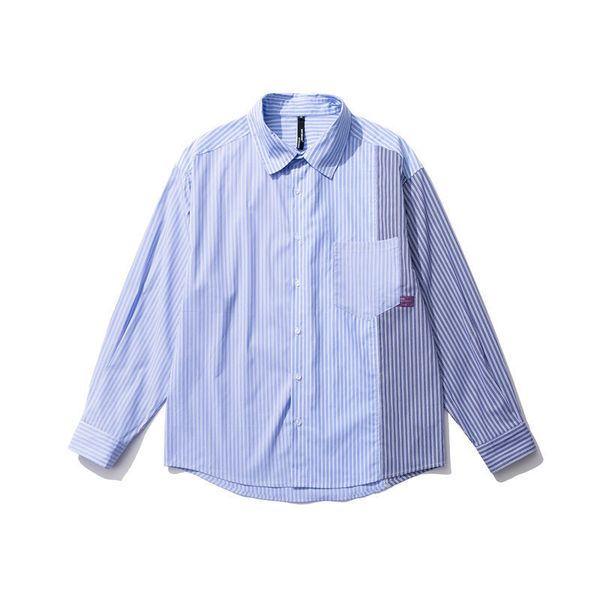 south summer dress up 2021 spring new shirt fresh campus fashion brand contrast stitching striped shirt for men, White;black
south summer dress up 2021 spring new shirt fresh campus fashion brand contrast stitching striped shirt for men, White;black