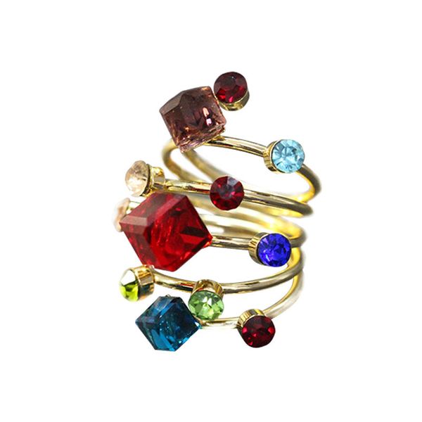 crystal gemstone ring european and american exaggerated spring ring finger ring jewelry, Silver
crystal gemstone ring european and american exaggerated spring ring finger ring jewelry, Silver