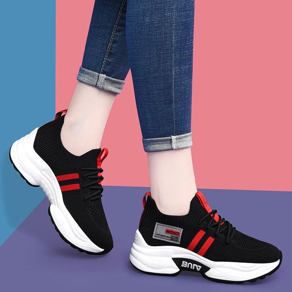 high heel lady casual shoes women sneakers leisure platform shoes breathable increasing slip on footwea, Black
high heel lady casual shoes women sneakers leisure platform shoes breathable increasing slip on footwea, Black