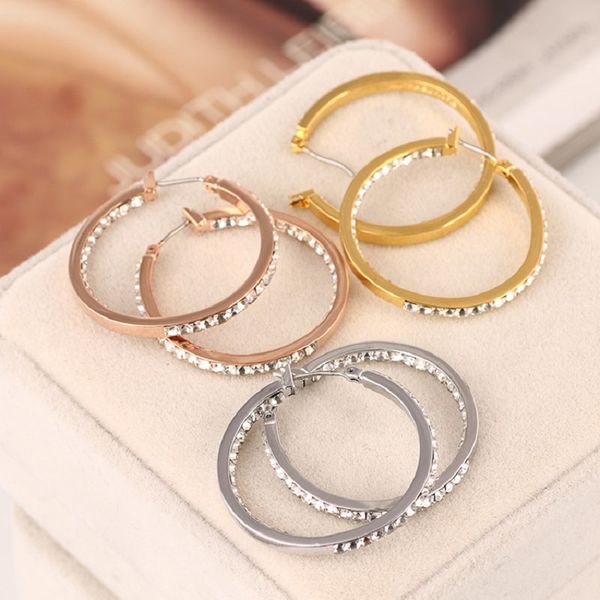 trendy large hoop earrings fashion women girl big smooth circle earrings crystal rhinestone loop earring vintagejewelry party accessories, Golden;silver
trendy large hoop earrings fashion women girl big smooth circle earrings crystal rhinestone loop earring vintagejewelry party accessories, Golden;silver