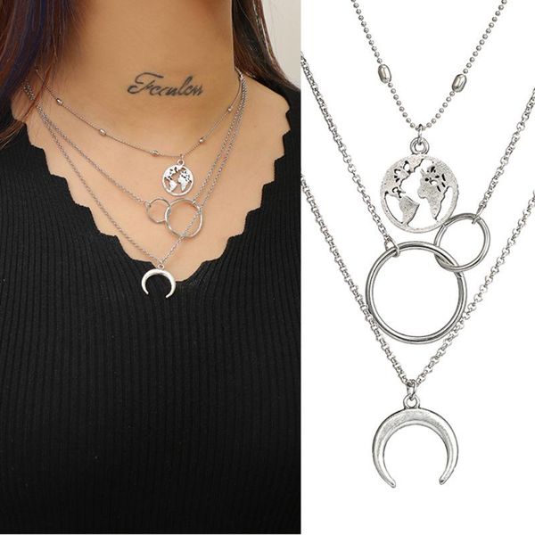 chains bohemian fashion pendant necklace moon circle map women jewelry earth choker gift bangle multilayer bijoux collares mujer femme, Silver
chains bohemian fashion pendant necklace moon circle map women jewelry earth choker gift bangle multilayer bijoux collares mujer femme, Silver