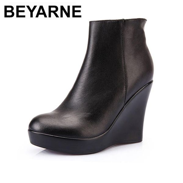 boots beyarne genuine leather autumn winter shoes women ankle female wedges boot platform, Black
boots beyarne genuine leather autumn winter shoes women ankle female wedges boot platform, Black