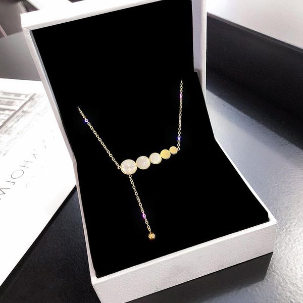 chains titanium steel necklaces for women gold disc fritillaria pendant necklace jewelry wholesale, Silver
chains titanium steel necklaces for women gold disc fritillaria pendant necklace jewelry wholesale, Silver