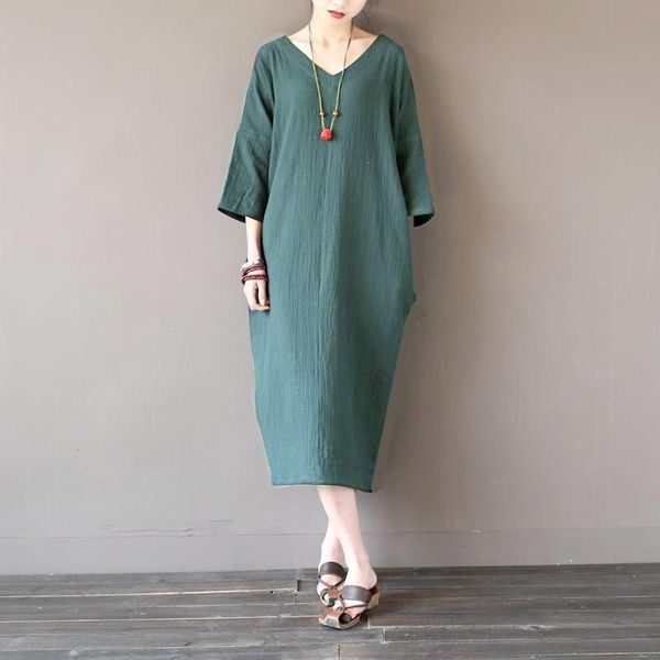 casual dresses 11 color cotton linen dress 2021 summer autumn women loose long vestidos plus size vintage xl-4xl 5xl, Black;gray
casual dresses 11 color cotton linen dress 2021 summer autumn women loose long vestidos plus size vintage xl-4xl 5xl, Black;gray