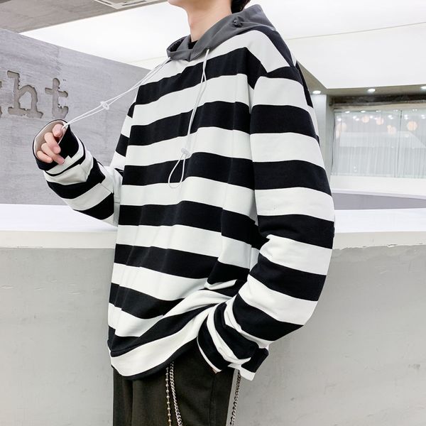 2021 new spring new men's hoodies fashion striped around the neck jacket clothes loose in wild blue d8sh, Black
2021 new spring new men's hoodies fashion striped around the neck jacket clothes loose in wild blue d8sh, Black