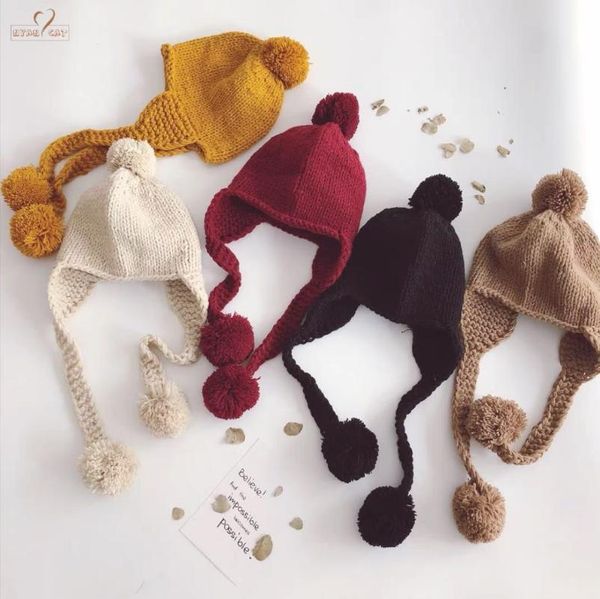 children's ear protector knitted hat pure handmade baby wool hat in winter knit pompoms baby warm 6 colors 50-54cm, Yellow
children's ear protector knitted hat pure handmade baby wool hat in winter knit pompoms baby warm 6 colors 50-54cm, Yellow