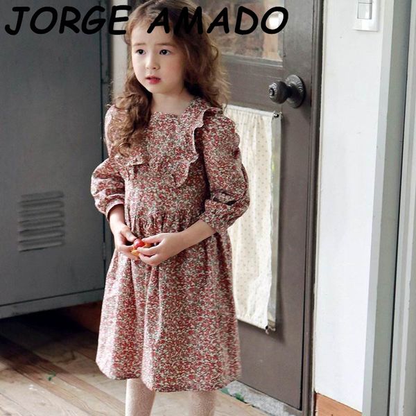 korean style girls dress 2020 autumn new fashion ruffle collar floral long sleeve princess dress kids clothes e20676, Red;yellow
korean style girls dress 2020 autumn new fashion ruffle collar floral long sleeve princess dress kids clothes e20676, Red;yellow