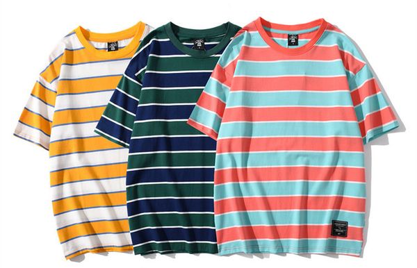 new striped t shirt men harajuku tshirt summer short sleeve korean punk cotton t-shirt streetwear, White;black
new striped t shirt men harajuku tshirt summer short sleeve korean punk cotton t-shirt streetwear, White;black