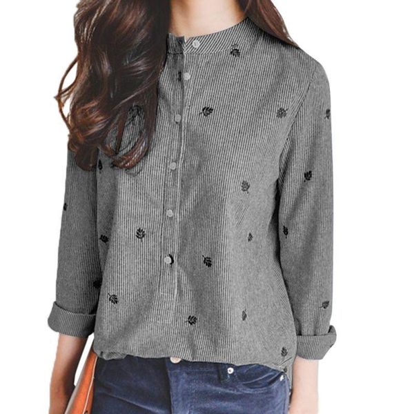 autumn ladies leaves embroidery blouses long sleeve chic striped shirt women cotton office shirts vintage blouse blusa, White
autumn ladies leaves embroidery blouses long sleeve chic striped shirt women cotton office shirts vintage blouse blusa, White