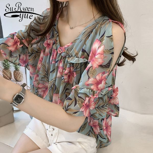 fashion summer women plus size casual print chiffon blouse shirt women female short sleeve blusa feminina 0615 40 y200828, White
fashion summer women plus size casual print chiffon blouse shirt women female short sleeve blusa feminina 0615 40 y200828, White