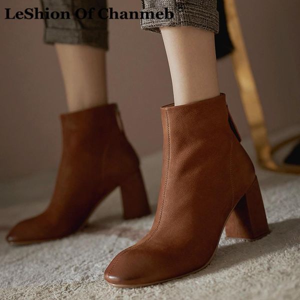 boots autumn ankle women natural genuine leather thick high heels short zipper square toe shoes female size 34-42 booties, Black
boots autumn ankle women natural genuine leather thick high heels short zipper square toe shoes female size 34-42 booties, Black