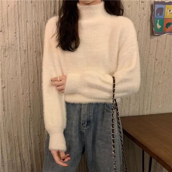 autumn winter casual turtleneck pullover women elegant thicken warm sweater female long sleeve loose short jumper female fashion, White;black
autumn winter casual turtleneck pullover women elegant thicken warm sweater female long sleeve loose short jumper female fashion, White;black