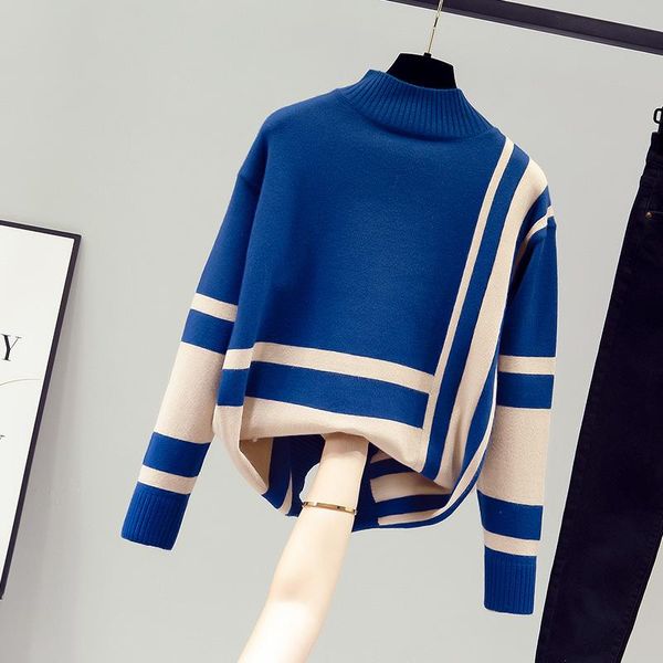women's sweaters o neck pullover striped casual jumper 2021 vintage knitted sweater winter korean ladies basic, White;black
women's sweaters o neck pullover striped casual jumper 2021 vintage knitted sweater winter korean ladies basic, White;black