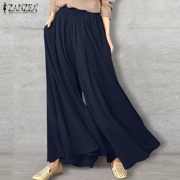 women wide leg pants zanzea elegant high waist solid long trousers vintage loose casual plain palazzo female pantalon plus size, Black;white
women wide leg pants zanzea elegant high waist solid long trousers vintage loose casual plain palazzo female pantalon plus size, Black;white
