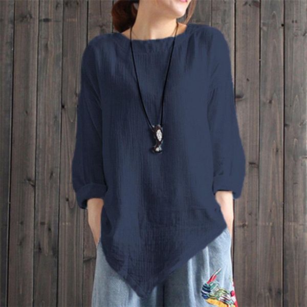 women's blouses & shirts women cotton linen 2021 autumn long sleeve asymmetric irregular casual loose camisa feminina plus size tee, White
women's blouses & shirts women cotton linen 2021 autumn long sleeve asymmetric irregular casual loose camisa feminina plus size tee, White