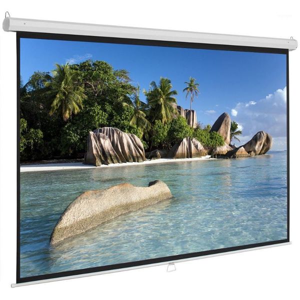projection screens 84 inch hd 16:9 manual pull down projector screen self locking for indoor outdoor movie, home theater, cinema, gaming1
projection screens 84 inch hd 16:9 manual pull down projector screen self locking for indoor outdoor movie, home theater, cinema, gaming1