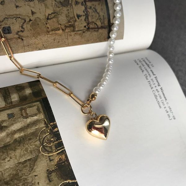 chains asymmetric chain beaded shell pearl necklace love heart charm choker necklaces for women linked minimalist, Silver
chains asymmetric chain beaded shell pearl necklace love heart charm choker necklaces for women linked minimalist, Silver