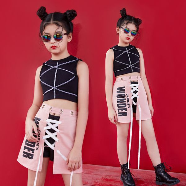 children performance clothes for girls jazz dance costume black vest pink skirt fashion model show wear hip hop dance outfit 670, Black;red
children performance clothes for girls jazz dance costume black vest pink skirt fashion model show wear hip hop dance outfit 670, Black;red