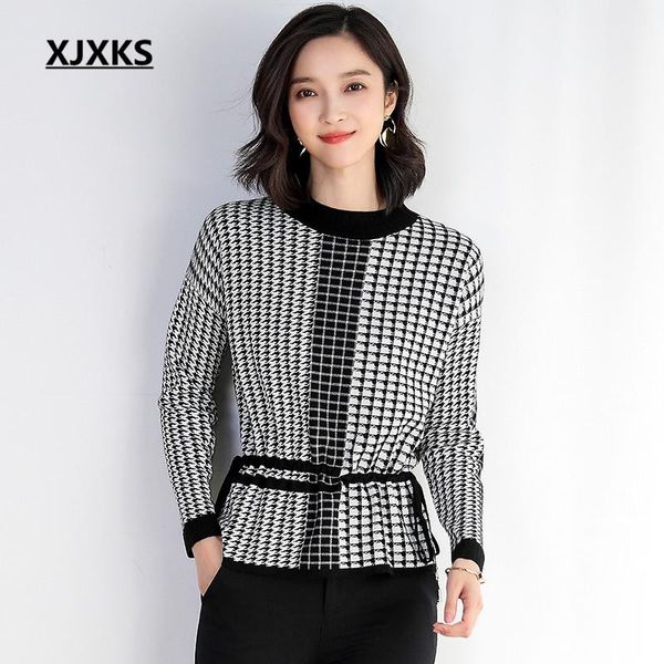 xjxks 2021 autumn winter new high-end cashmere thick warm women's sweater pullover fashion plaid plus size women's knitted, White;black
xjxks 2021 autumn winter new high-end cashmere thick warm women's sweater pullover fashion plaid plus size women's knitted, White;black