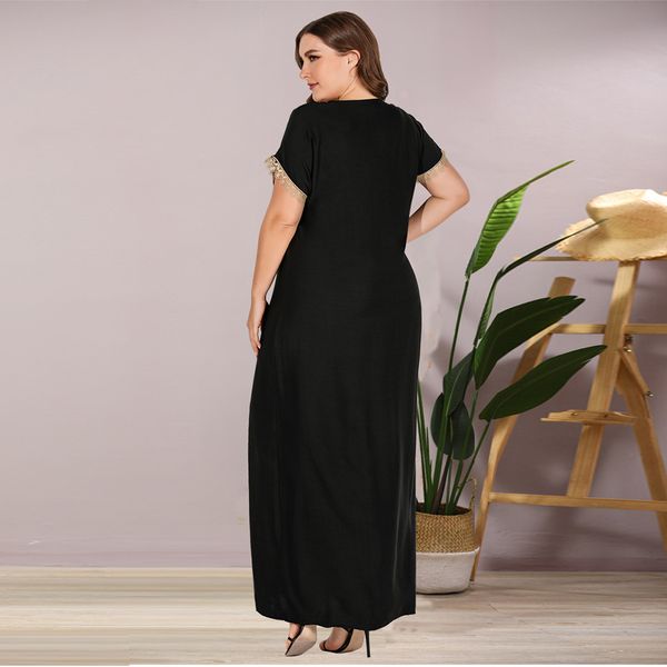 siskakia embroidered beaded long dress black plus size women's maxi dresses fashion laces patchwork short sleeve loose casual y200805, Black;pink
siskakia embroidered beaded long dress black plus size women's maxi dresses fashion laces patchwork short sleeve loose casual y200805, Black;pink