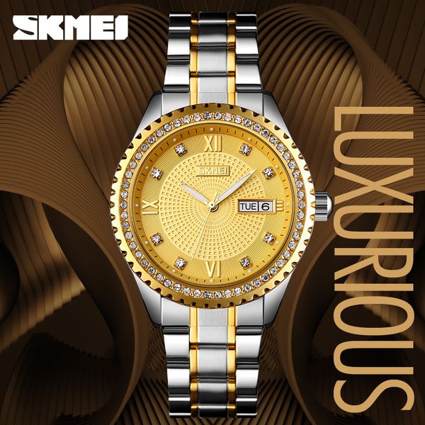 luxury automatic watch fahion mens watches crystal stainless steel wristwatch week date display quartz watch men skmei clock, Slivery;brown
luxury automatic watch fahion mens watches crystal stainless steel wristwatch week date display quartz watch men skmei clock, Slivery;brown