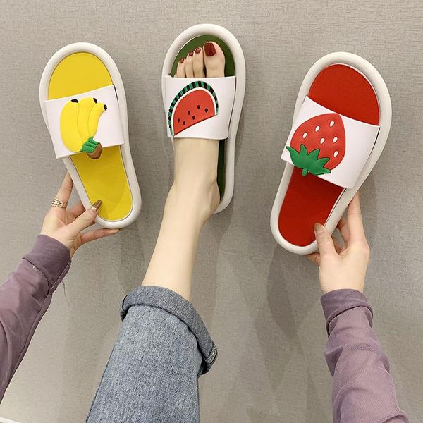 slippers creative fresh fruit print ladies home bathroom non-slip shower indoor soft sandals cartoon bath light weight flip flop, Black 
slippers creative fresh fruit print ladies home bathroom non-slip shower indoor soft sandals cartoon bath light weight flip flop, Black