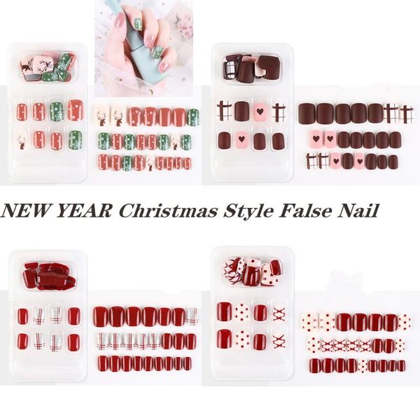 false nails lekgavd 24pcs nail tips full cover press on fake art extension stiletto christmas decorations, Red;gold
false nails lekgavd 24pcs nail tips full cover press on fake art extension stiletto christmas decorations, Red;gold