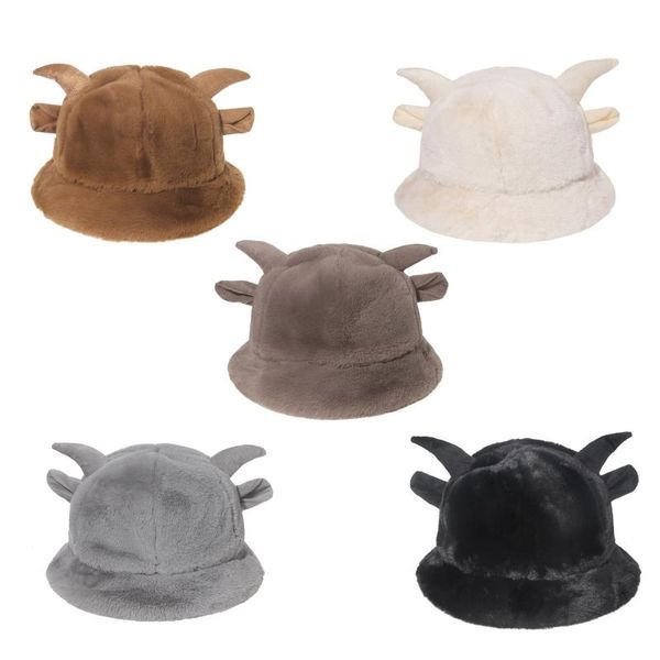 women winter fuzzy plush warm bucket hat cute cow cattle ears horn fisherman cap, Blue;gray
women winter fuzzy plush warm bucket hat cute cow cattle ears horn fisherman cap, Blue;gray