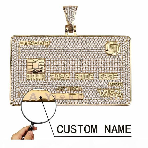 18k gold plated visa credit card pendant necklace micro paved cubic zircon with stainless steel rope chain, Silver
18k gold plated visa credit card pendant necklace micro paved cubic zircon with stainless steel rope chain, Silver