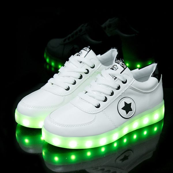 size 27-37 luminous glowing sneakers baskets led slippers sport casual shoes kids boy girl children led shoes with light up sole 201113, Black;grey
size 27-37 luminous glowing sneakers baskets led slippers sport casual shoes kids boy girl children led shoes with light up sole 201113, Black;grey