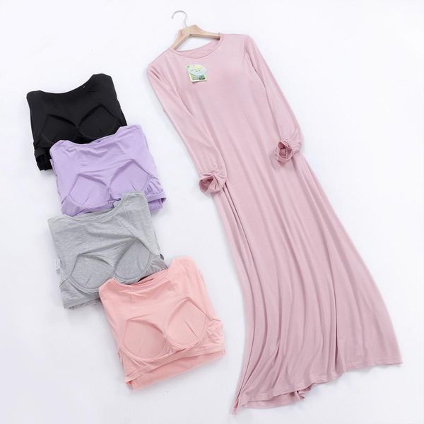 women's sleepwear 2021 nightgowns women spring autumn long dress modal cotton nightwear nightdress female bra padded plus size nightshi, Black;red
women's sleepwear 2021 nightgowns women spring autumn long dress modal cotton nightwear nightdress female bra padded plus size nightshi, Black;red