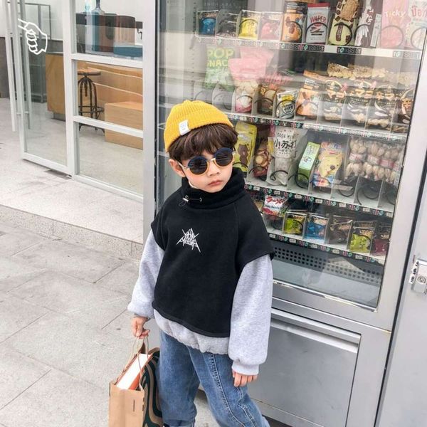 children's autumn and winter thickened wear pullover baby fashion korean fake two piece et boy's plush sweater, Black
children's autumn and winter thickened wear pullover baby fashion korean fake two piece et boy's plush sweater, Black