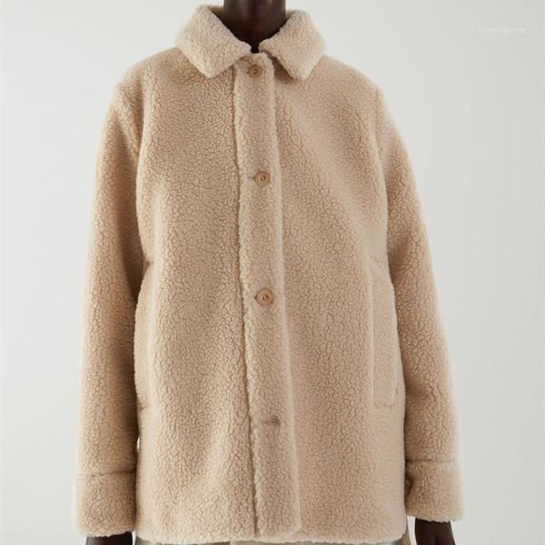 women's wool & blends 2021 winter products loose warmth thick granular velvet single-breasted lapel long-sleeved woolen coat women1, Black
women's wool & blends 2021 winter products loose warmth thick granular velvet single-breasted lapel long-sleeved woolen coat women1, Black
