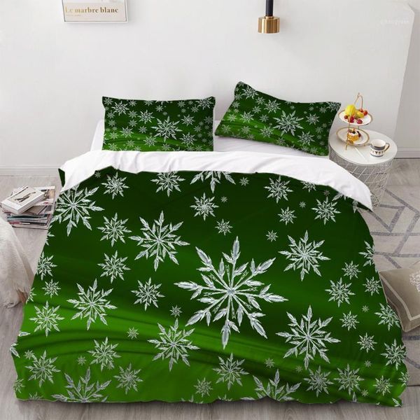 2/3 pieces snowflake bedding set merry christmas duvet cover 3d print festival holiday bedspread green background cover set1
2/3 pieces snowflake bedding set merry christmas duvet cover 3d print festival holiday bedspread green background cover set1