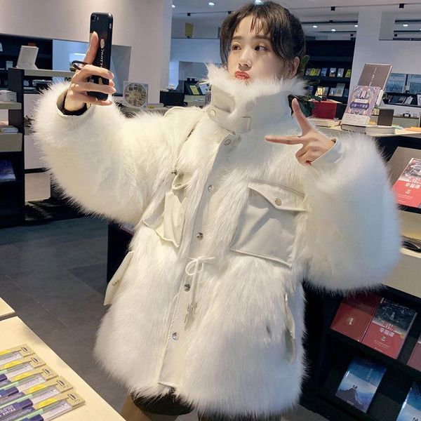 women's fur & faux ladies jacket and coats winter fashion single breasted coat warm thick loose women fluffy, Black
women's fur & faux ladies jacket and coats winter fashion single breasted coat warm thick loose women fluffy, Black