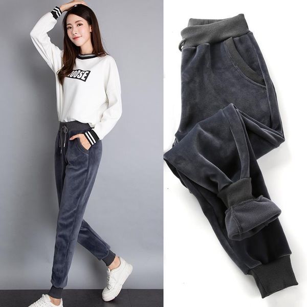 autumn winter plus velvet padded sweatpants warm fleece pants plus size thick women's winter pants velvet loose ladies pants, Black;white
autumn winter plus velvet padded sweatpants warm fleece pants plus size thick women's winter pants velvet loose ladies pants, Black;white