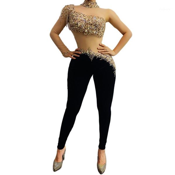 female singer sleeveless rhinestone mesh velvet jumpsuit stage costume rave pold dance performance clothing dt20641, Black;red
female singer sleeveless rhinestone mesh velvet jumpsuit stage costume rave pold dance performance clothing dt20641, Black;red