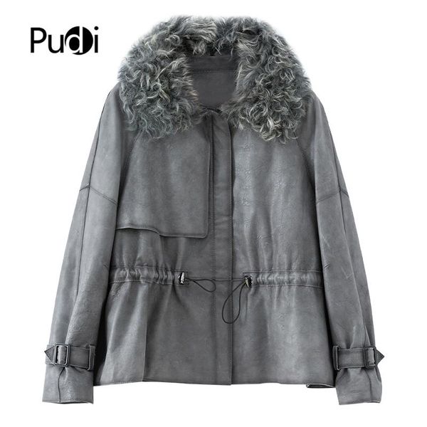 pudi fall/winter genuine leather coat sheep fur collar jacket sheepskin coats lady's leisure 90% down female overcoat ct945, Black
pudi fall/winter genuine leather coat sheep fur collar jacket sheepskin coats lady's leisure 90% down female overcoat ct945, Black