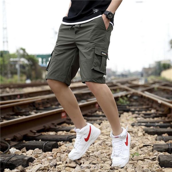 men's shorts summer tooling wind japanese loose straight solid color large pocket fashion street men, White;black
men's shorts summer tooling wind japanese loose straight solid color large pocket fashion street men, White;black