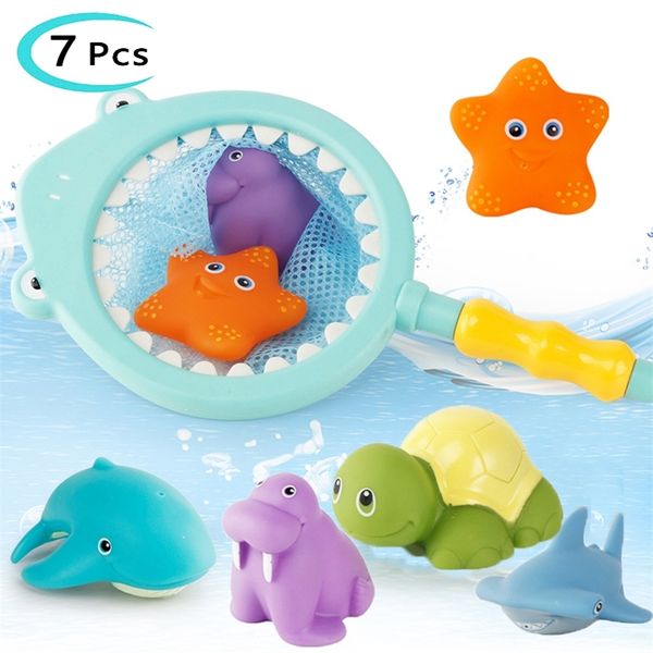 7pcs baby bathroom fishing toys finding water squeeze sound soft rubber play animals bath discoloration funny toys for kids 201216
7pcs baby bathroom fishing toys finding water squeeze sound soft rubber play animals bath discoloration funny toys for kids 201216