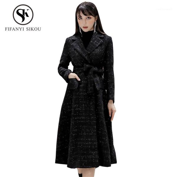 women's wool & blends 2021 winter women coat elegant fashion long slim belt black coats womens thick warm overcoat
women's wool & blends 2021 winter women coat elegant fashion long slim belt black coats womens thick warm overcoat