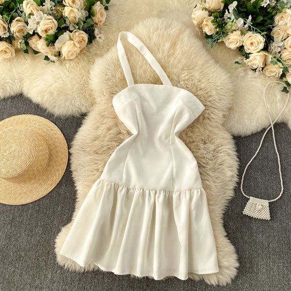 2021 new solid female singiny summer party plissado sling dress no back the line short style 4nlf, Black;gray
2021 new solid female singiny summer party plissado sling dress no back the line short style 4nlf, Black;gray