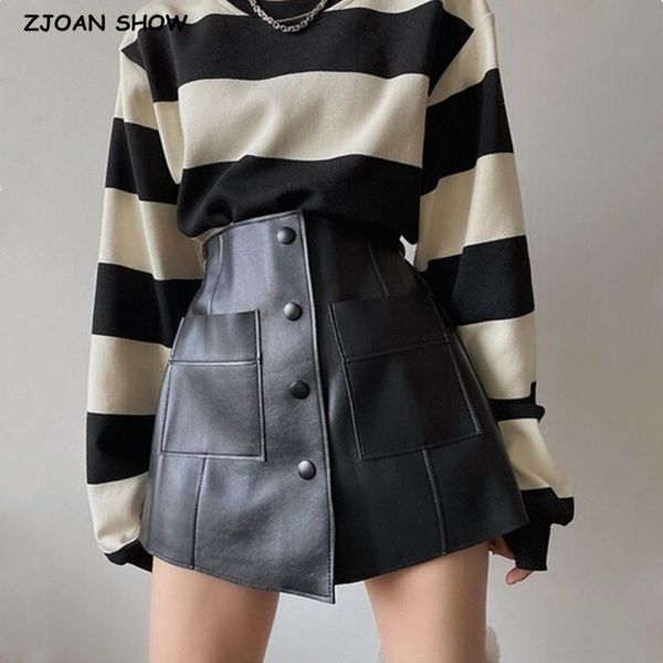 women center buttons leather pu shorts black streetwear two packets high waist paper short pants trousers femme casual pants, White;black
women center buttons leather pu shorts black streetwear two packets high waist paper short pants trousers femme casual pants, White;black